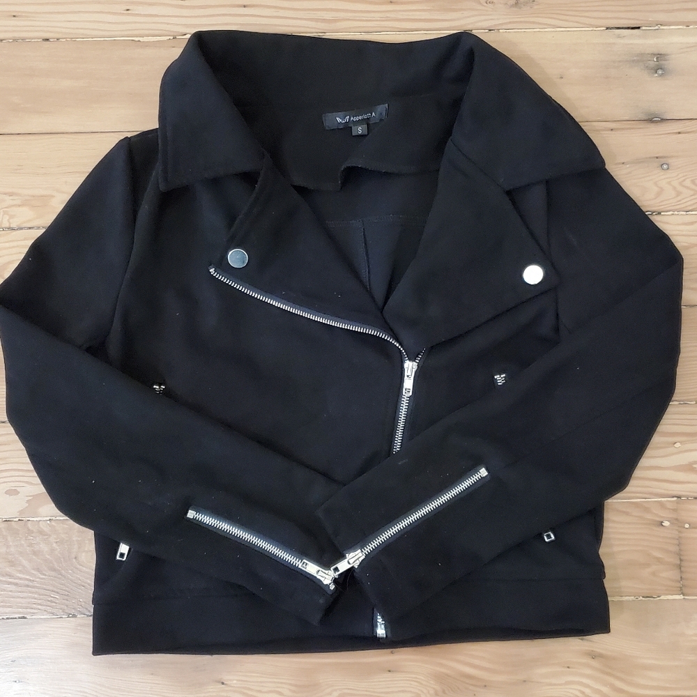 NWOT Black Suede Moto Jacket